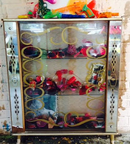 Rose tinted glasses, 2011-2015, 94x75cm, found objects and acrylic on canvas